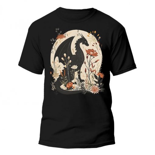 Abraxos Floral Dragon Fantasy Tee