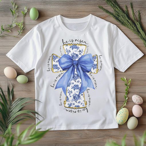 Blue Bow Faith Cross