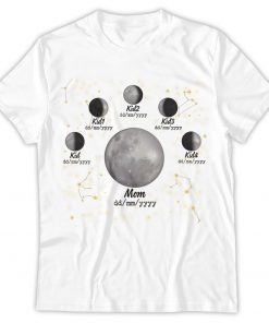 Custom Moon Phase Shirt With Name, Mothers Day Gift, Moon Phase By Date, Family Moon Phase, Gift For Mom