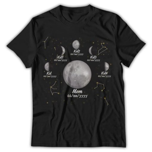 Custom Moon Phase Shirt With Name, Mothers Day Gift, Moon Phase By Date, Family Moon Phase, Gift For Mom - Image 4