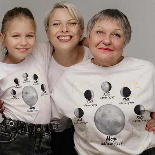 Custom Moon Phase Shirt With Name, Mothers Day Gift, Moon Phase By Date, Family Moon Phase, Gift For Mom - Image 5