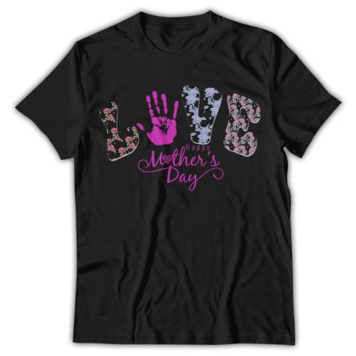 Love, Mother's Handprint, Happy Mother Day Shirt - Image 4