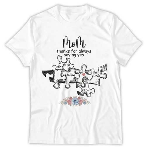 Mom, Thanks For Always Saying Yes, Mothers Day Puzzle, Mother's Day Gift From Kids Husband