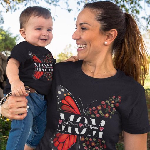 Mothers Day Shirt, Happy Mother's Day Shirt, Butterfly Custom Name Family - Image 2
