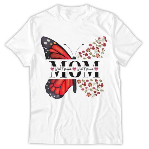 Mothers Day Shirt, Happy Mother's Day Shirt, Butterfly Custom Name Family