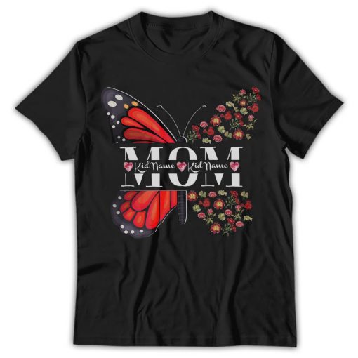 Mothers Day Shirt, Happy Mother's Day Shirt, Butterfly Custom Name Family - Image 4