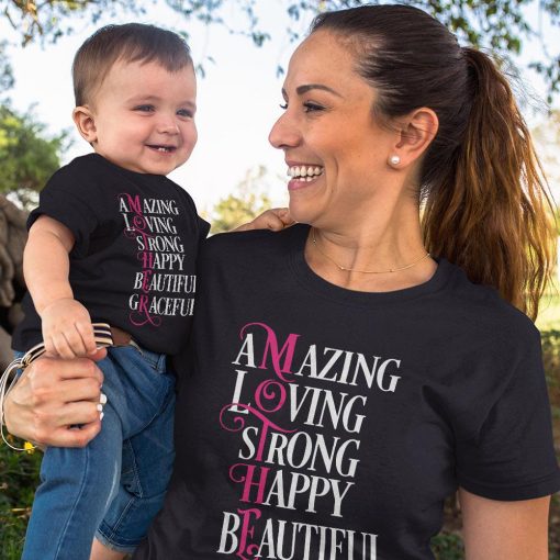 Amazing Loving Strong Happy Beatiful Graceful Mother Shirt,Mother Days Tshirts, Mother's Gift,Mother's Day Shirt, Happy Mother's Day Tee - Image 2