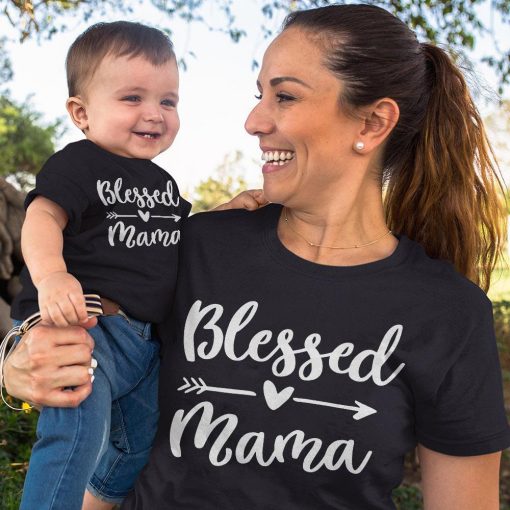 Blessed Mama Shirt, Mom Life Shirt, Mother T-Shirt, Cute Mom Shirt, Cute Mom Gift, Mothers Day Gift, New Mom Gift - Image 2