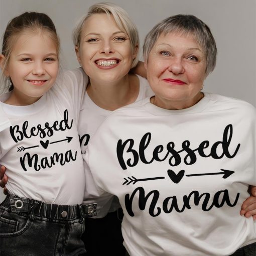 Blessed Mama Shirt, Mom Life Shirt, Mother T-Shirt, Cute Mom Shirt, Cute Mom Gift, Mothers Day Gift, New Mom Gift - Image 5