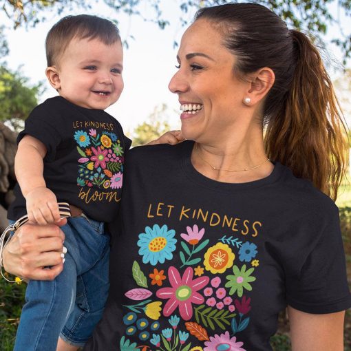 Let Kindness Bloom T-Shirt, Be Cool Be Kind Retro Flower Shirt - Image 2
