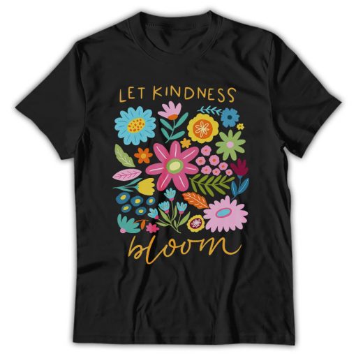 Let Kindness Bloom T-Shirt, Be Cool Be Kind Retro Flower Shirt - Image 4