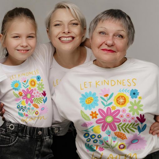 Let Kindness Bloom T-Shirt, Be Cool Be Kind Retro Flower Shirt - Image 5