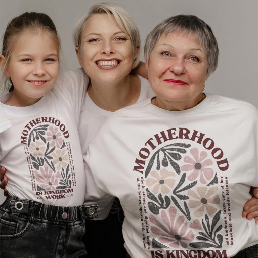 Motherhood Is Kingdom Work Shirt, Mother's Day Shirt white - Image 5