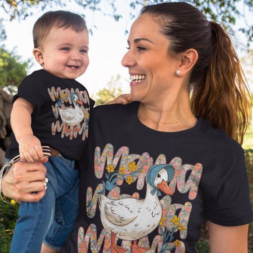 Mother's Day Shirt, Floral Mama Duck Shirt, Goose Lover - Image 2