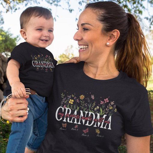 Personalization Grandma Flower Shirt, Mothers Day - Image 2