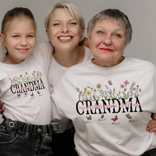 Personalization Grandma Flower Shirt, Mothers Day - Image 5