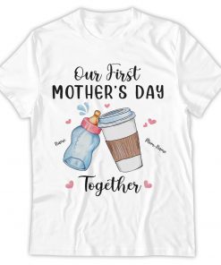 Personalized Our First Mother's Day Together Shirt, 1st Mother's Day Shirt, Milk n Coffee Mommy & Baby Matching Outfit Set