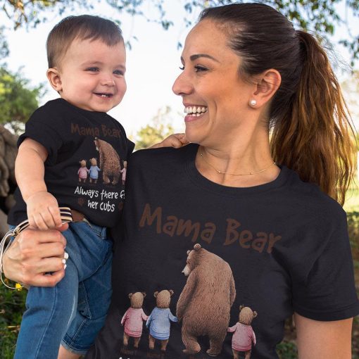 Personalized T-shirt Mama Bear Always There For Her Cubs Custom Cute Pattern Warm Mother's Day Gift - Image 2