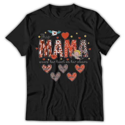 This Mama Wears Her Heart On Her Sleeve Shirt - Image 4
