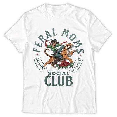 Vintage Graphic Tee Design, Feral Mom, Mother Day