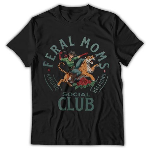 Vintage Graphic Tee Design, Feral Mom, Mother Day - Image 4